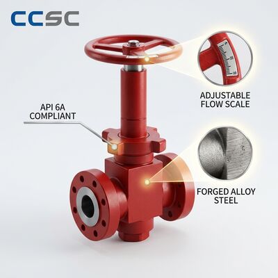 Hydraulisch bediende verstelbare chokeklep API 6A Debietregeling op afstand 10000 psi Fail Safe Positie Feedback