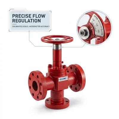 Geflensde verstelbare naald-smoorklep API 6A 2 1/16 inch 10000psi Gesmeed gelegeerd staal EE-trim Choke-spruitstuk