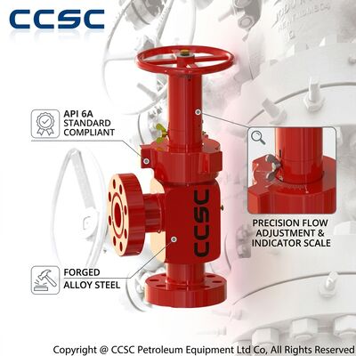 Hydraulisch bediende verstelbare chokeklep API 6A Debietregeling op afstand 10000 psi Fail Safe Positie Feedback