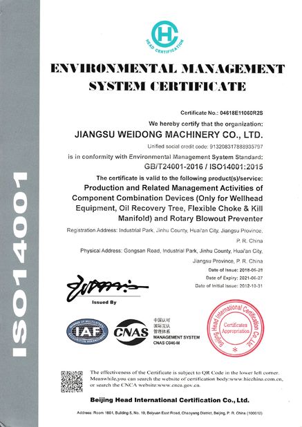 China CCSC Petroleum Equipment Limited Company Certificaten